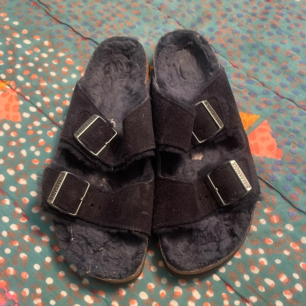 BIRKENSTOCK arizona genuine shearling lined slide